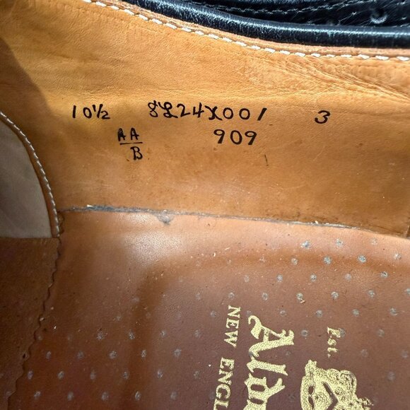 Alden Wright Shop 909 Black Leather Medallion Cap Toe Oxfords Sz 10.5 AA/B VTG main image 9